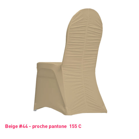 Housse de Chaise Dos Plissée - Tissu Lycra Premium 210g/m² - Mes Jolies Tables