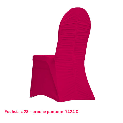 Housse de Chaise Dos Plissée - Tissu Lycra Premium 210g/m² - Mes Jolies Tables