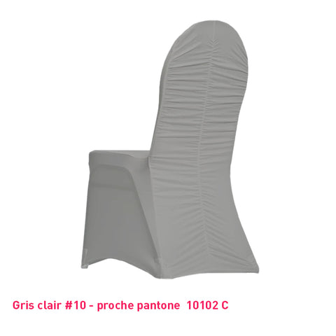 Housse de Chaise Dos Plissée - Tissu Lycra Premium 210g/m² - Mes Jolies Tables