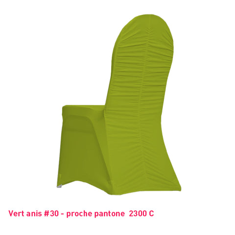 Housse de Chaise Dos Plissée - Tissu Lycra Premium 210g/m² - Mes Jolies Tables