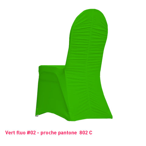Housse de Chaise Dos Plissée - Tissu Lycra Premium 210g/m² - Mes Jolies Tables