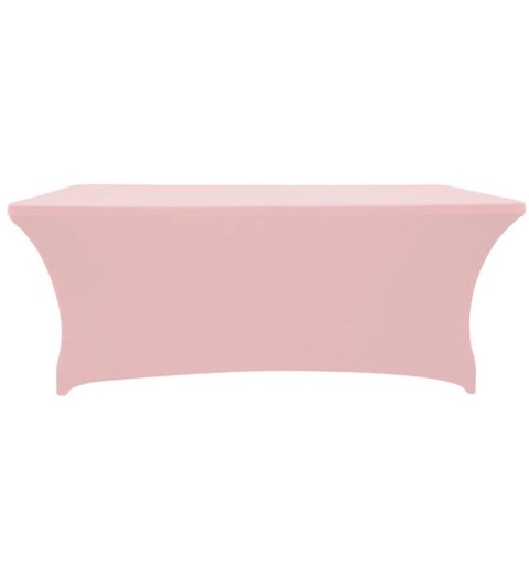 Housse de table rose pale tendue