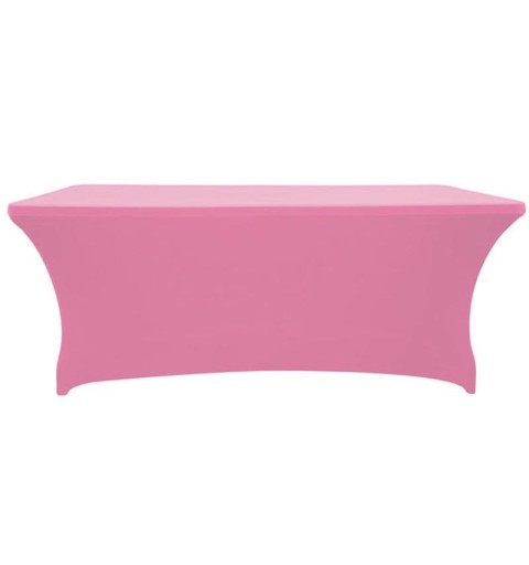 Housse de table rose bonbon tendue
