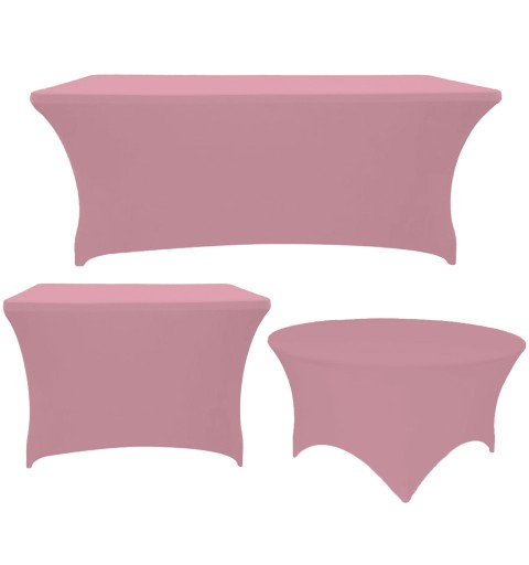 Housse de table rose pale tendue