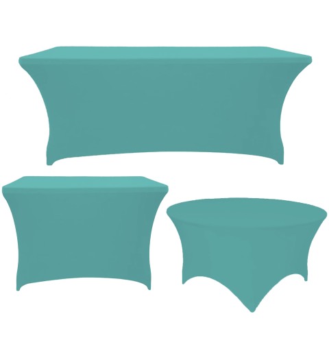 Housse de table bleu turquoise tendue