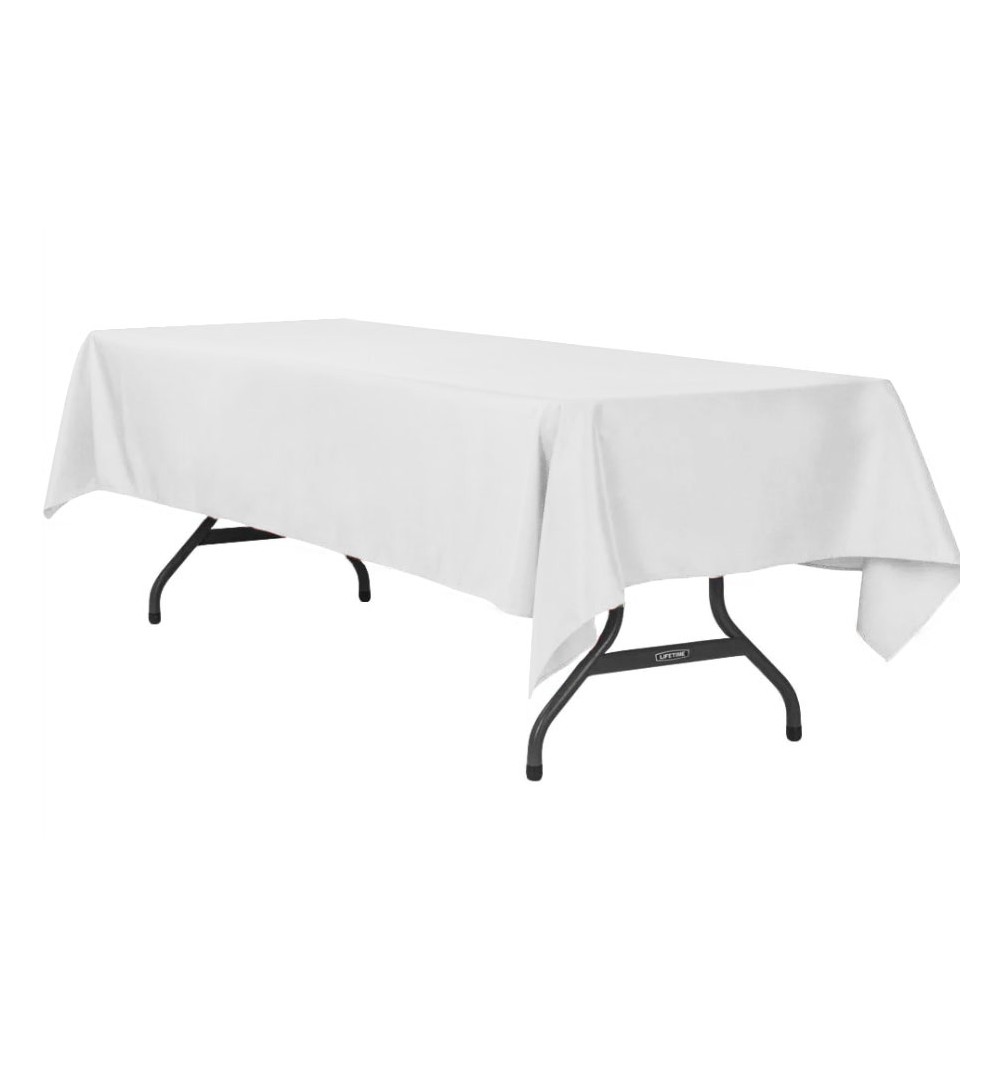 Nappe rectangulaire blanche 100% polyester