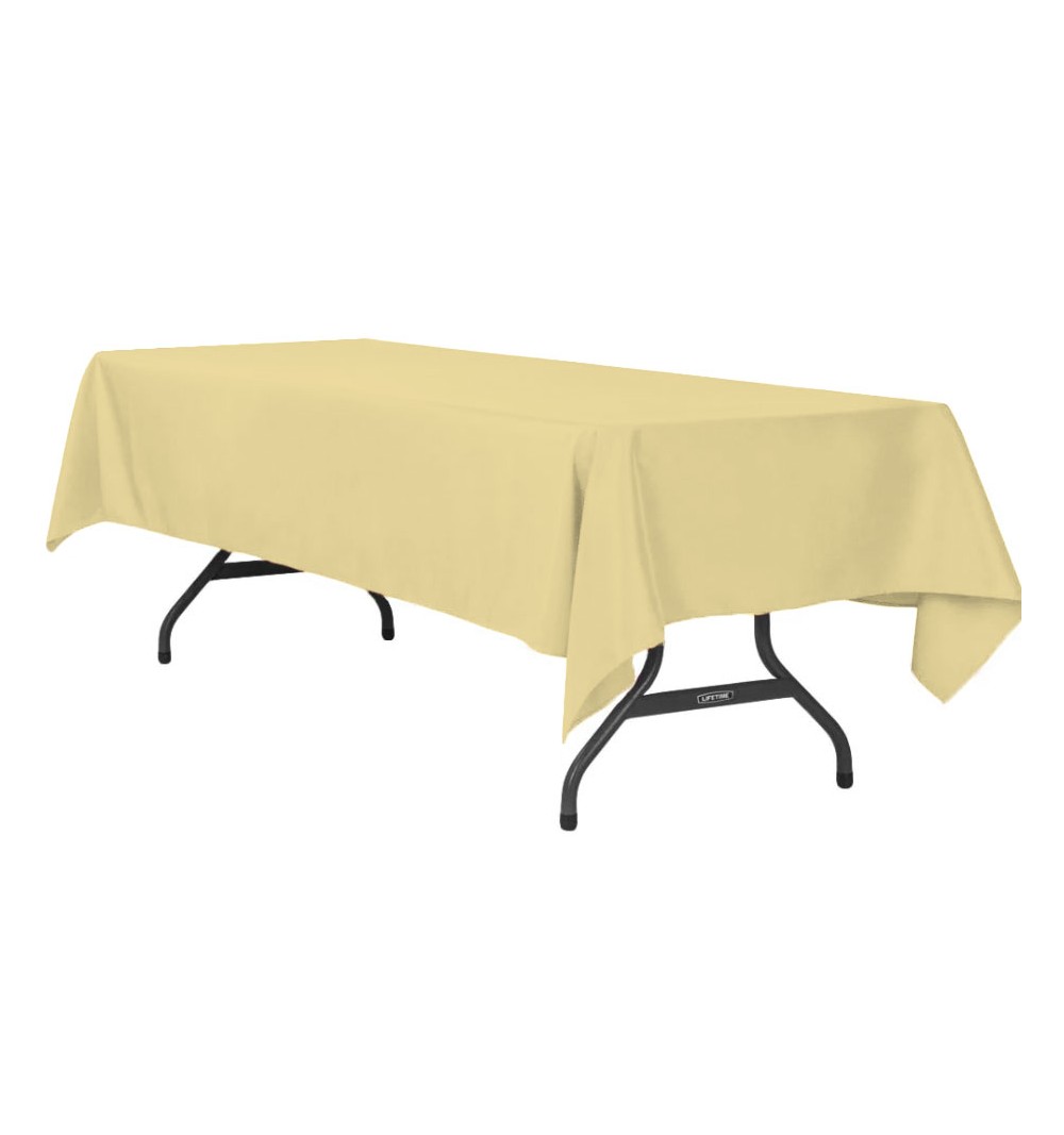 Nappe rectangulaire ivoire 100% polyester
