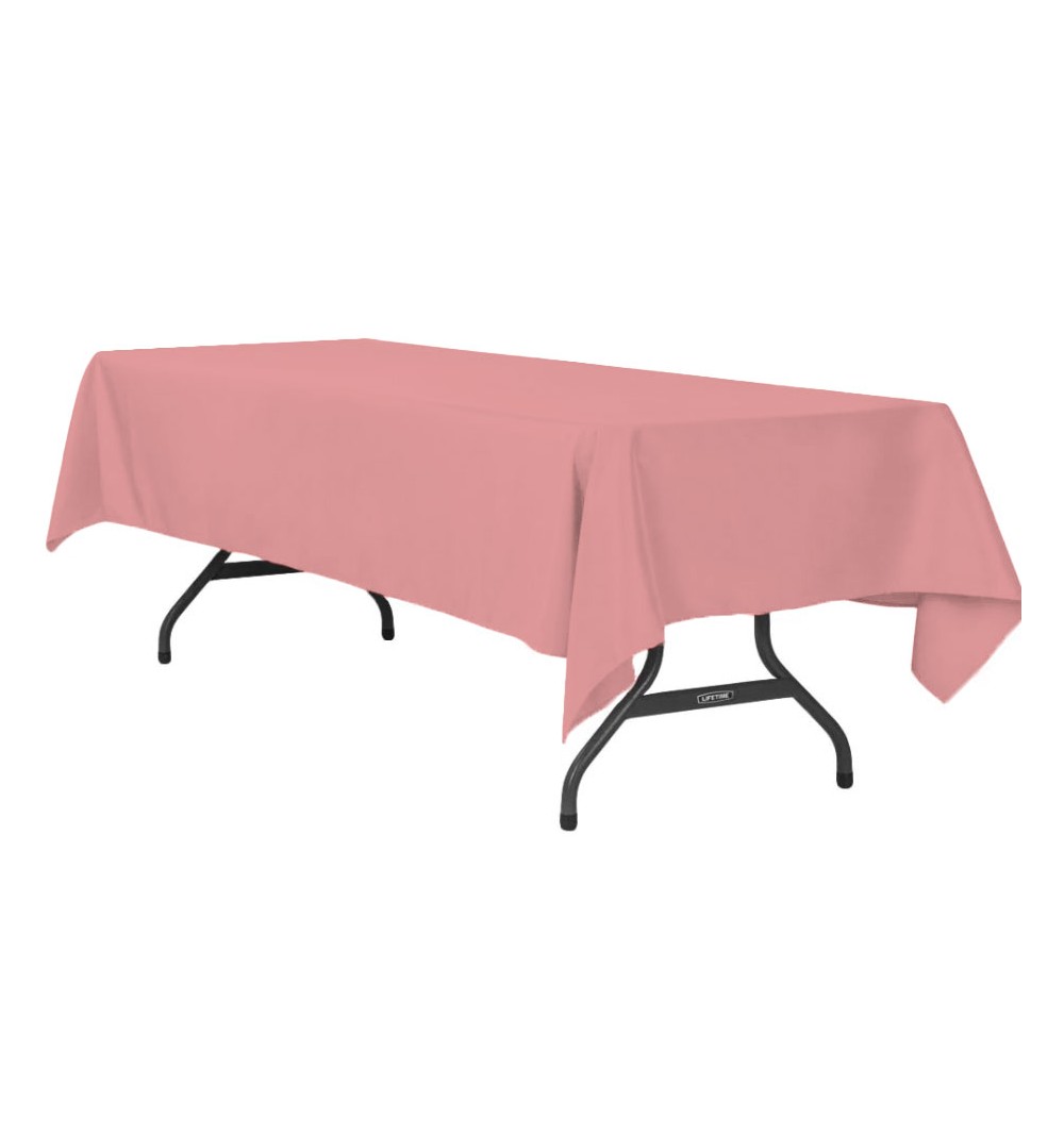 Nappe rectangulaire rose pale 100% polyester