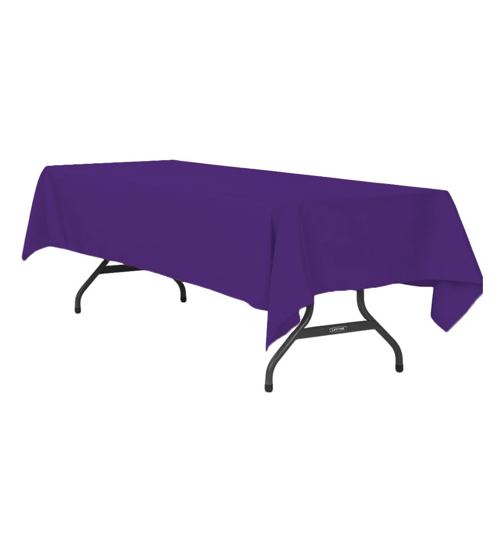 Nappe rectangulaire violine 100% polyester