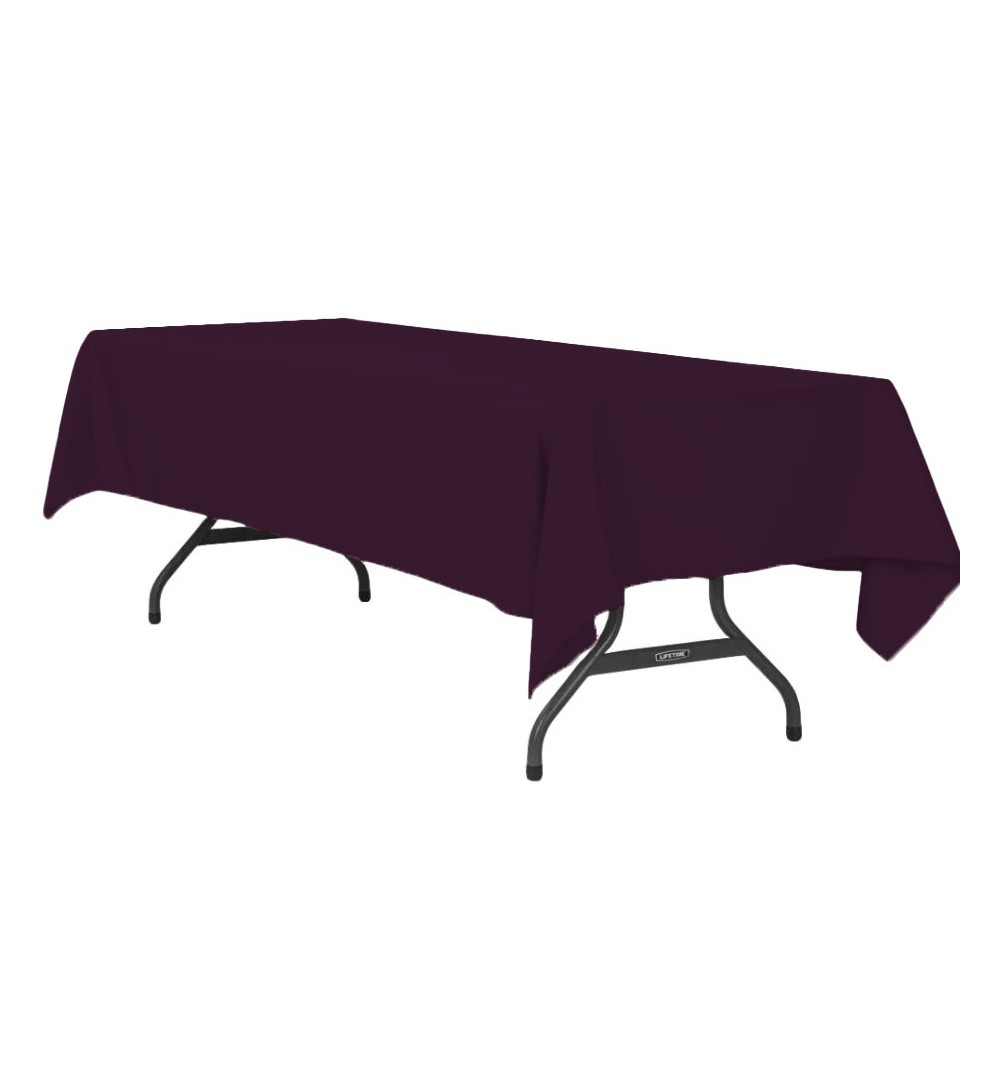 Nappe rectangulaire prune 100% polyester