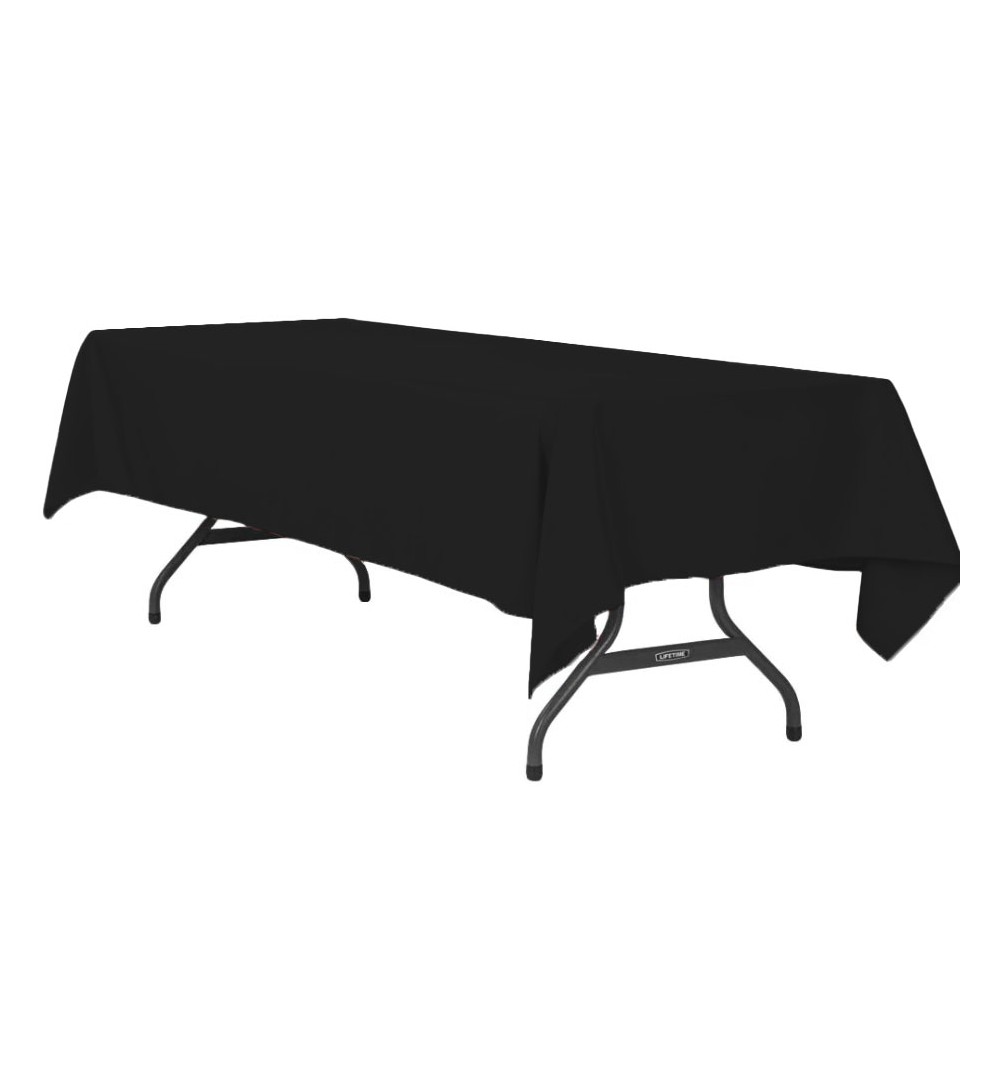 Nappe rectangulaire noire 100% polyester