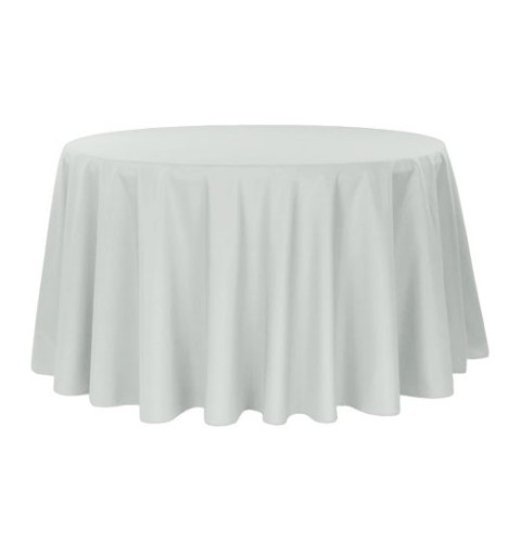 Nappe ronde blanche 100% polyester