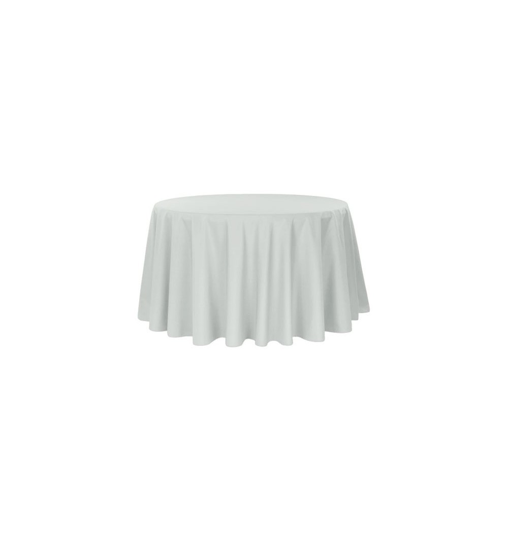 Nappe ronde blanche 100% polyester