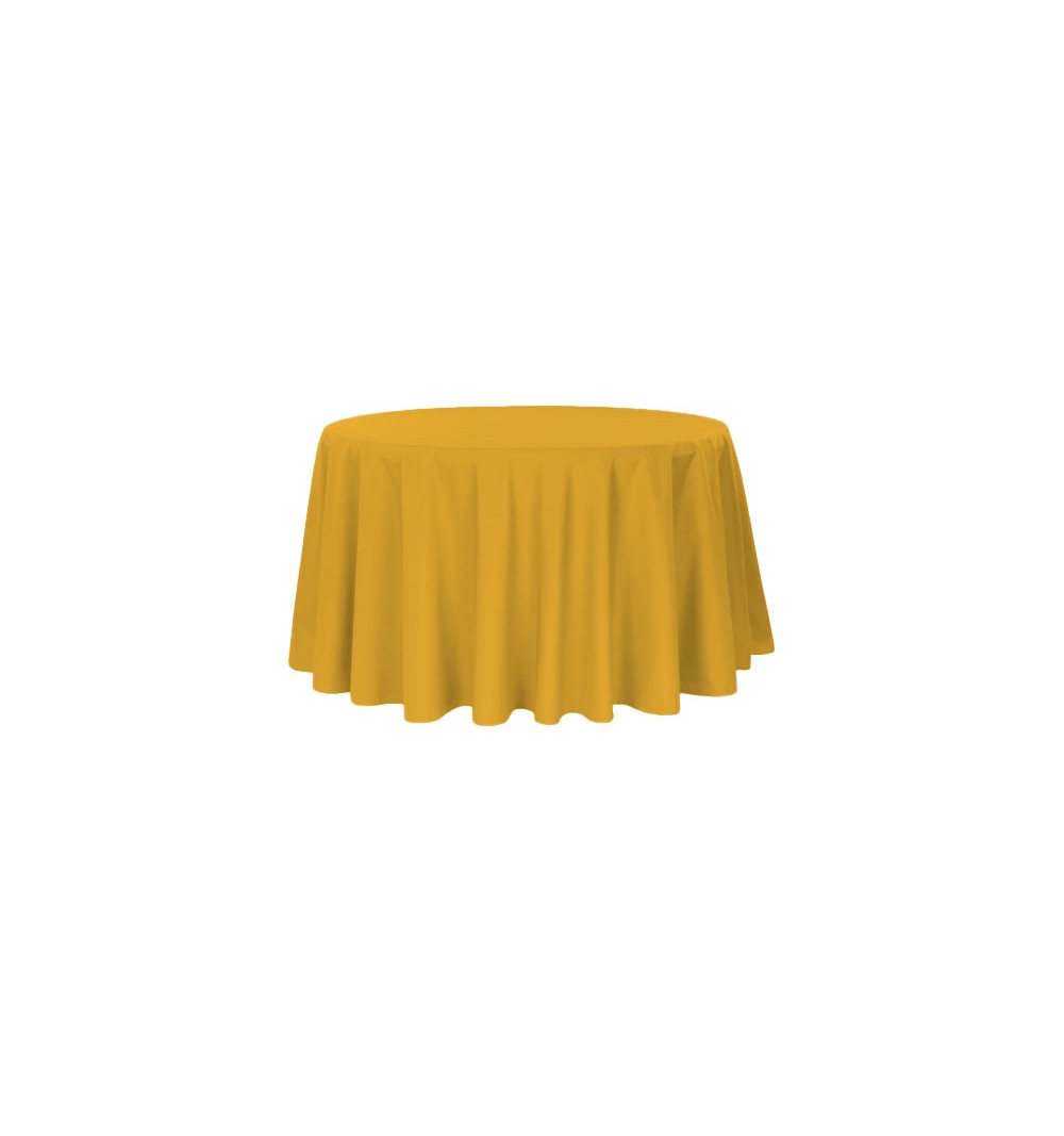 Nappe ronde jaune 100% polyester
