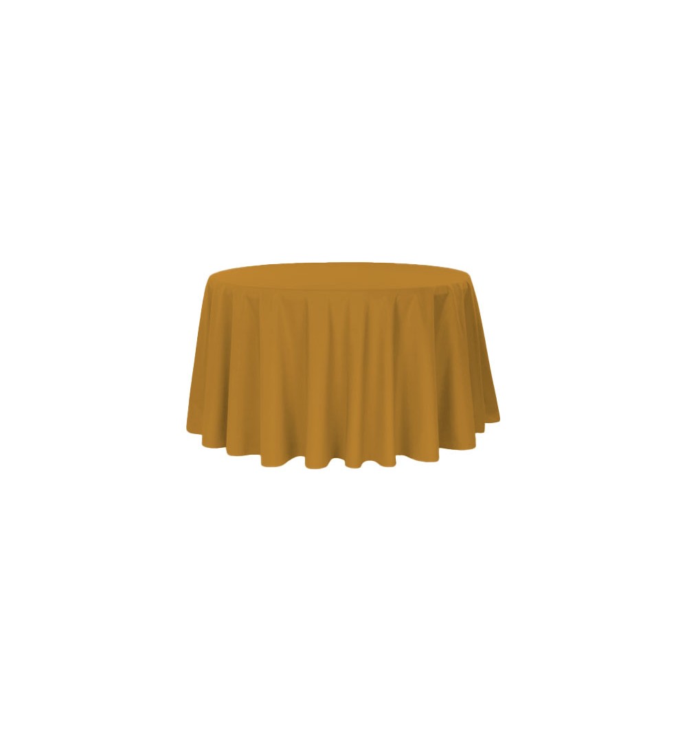 Nappe ronde jaune or 100% polyester