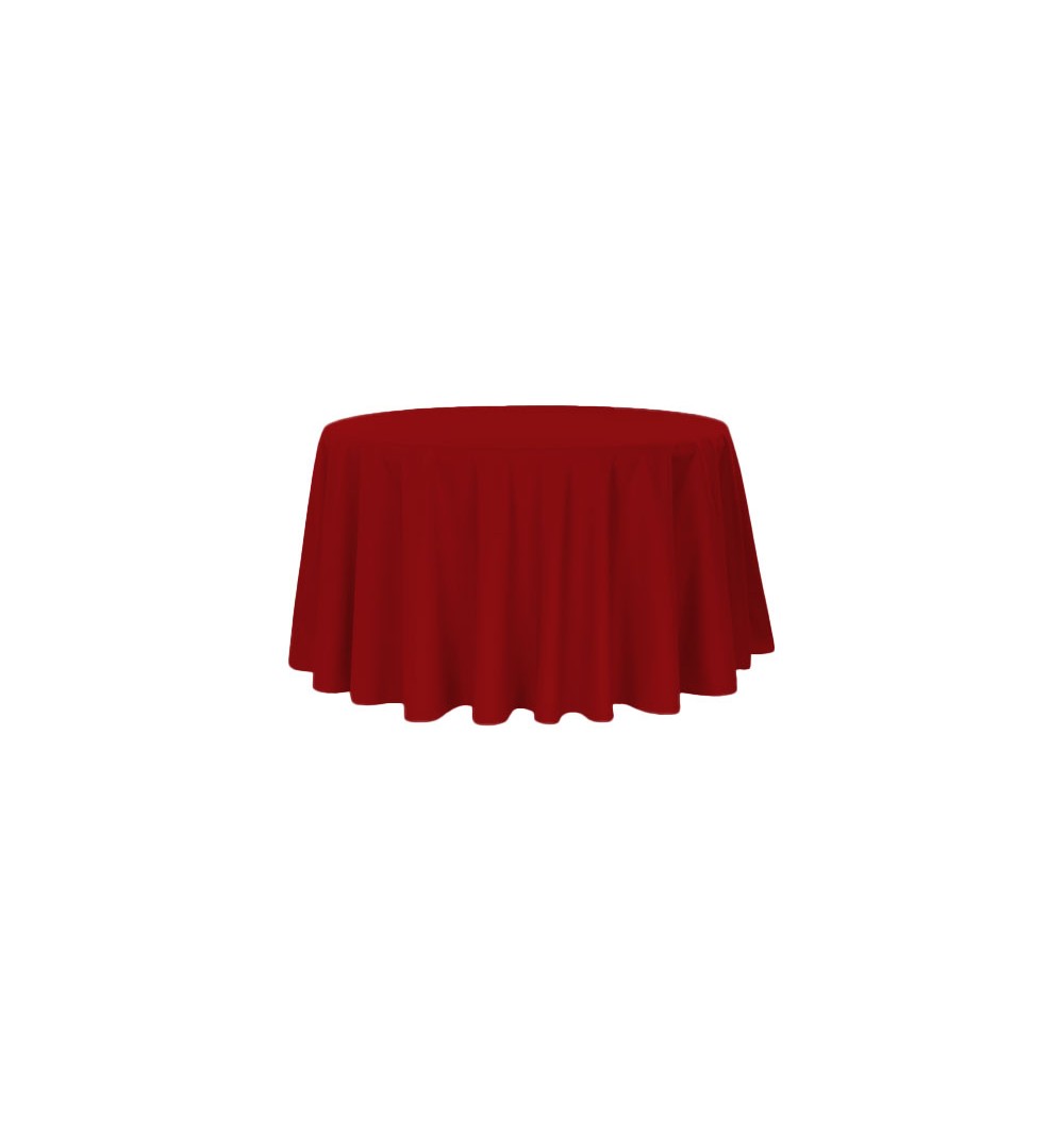 Nappe ronde rouge vif 100% polyester