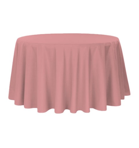 Nappe ronde rose pale 100% polyester