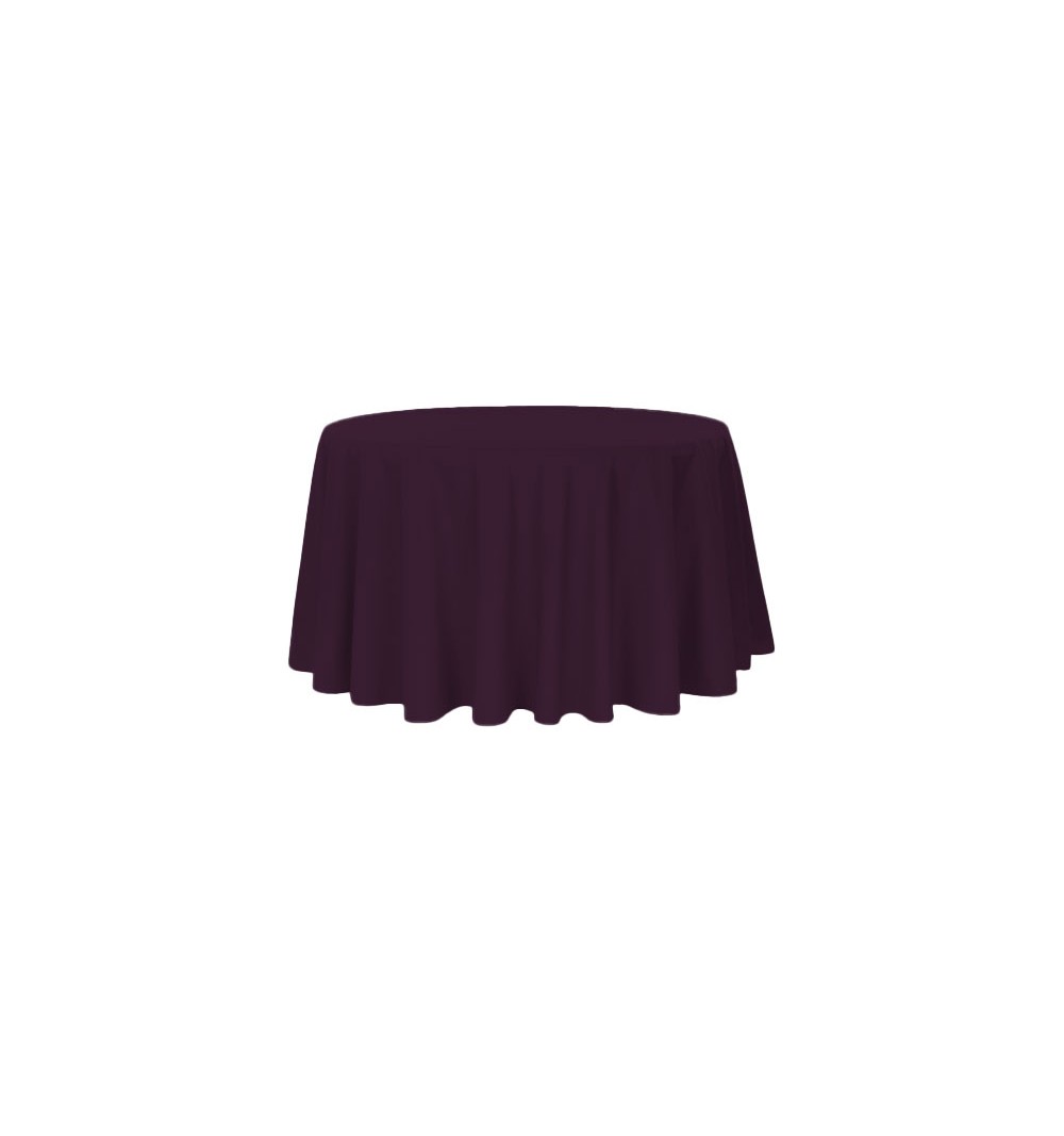 Nappe ronde prune 100% polyester