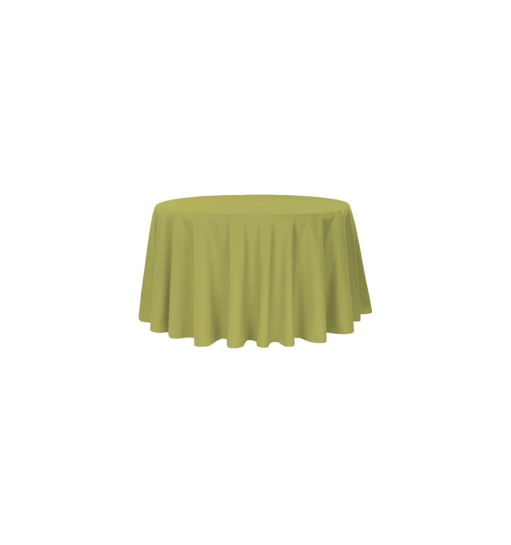 Nappe ronde vert anis 100% polyester