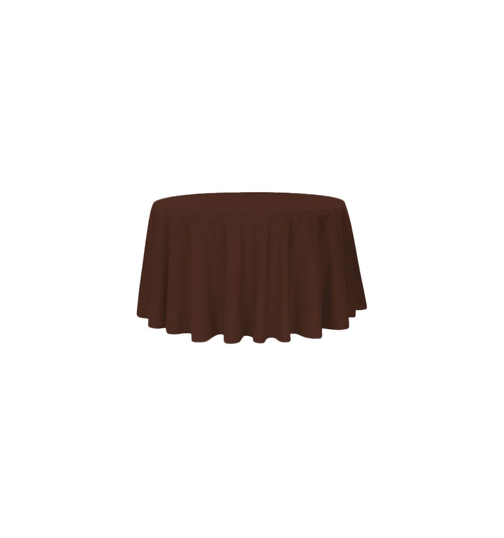 Nappe ronde chocolat 100% polyester