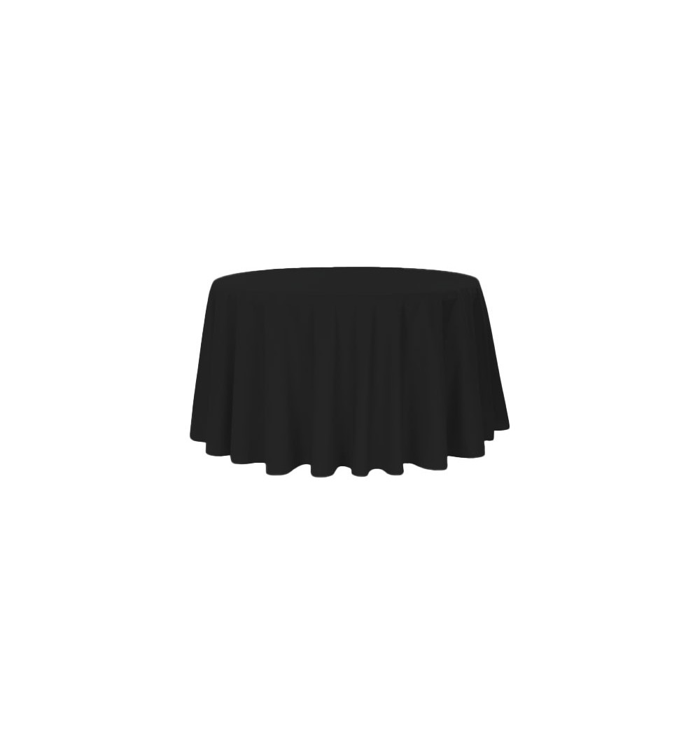 Nappe ronde noire 100% polyester