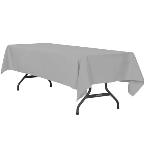 Nappe rectangulaire gris argent 100% polyester