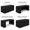 Rendu avant-arrière de la housse tombante simple pour table et buffet