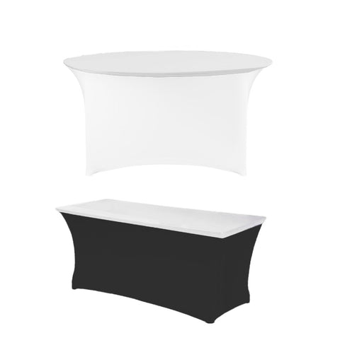 Housse de plateau de table ronde ou rectangle blanche