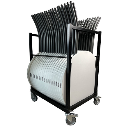 Chariot de Transport pour Tables Mange-Debout 80cm