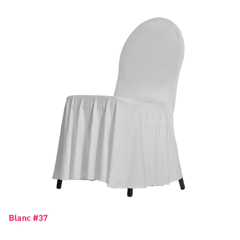 Housse de Chaise avec Juponnage - Tissu Lycra Premium 210g/m² - Mes Jolies Tables