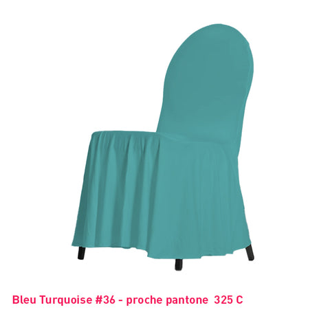 Housse de Chaise avec Juponnage - Tissu Lycra Premium 210g/m² - Mes Jolies Tables