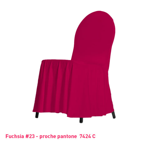 Housse de Chaise avec Juponnage - Tissu Lycra Premium 210g/m² - Mes Jolies Tables