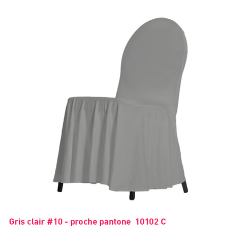 Housse de Chaise avec Juponnage - Tissu Lycra Premium 210g/m² - Mes Jolies Tables