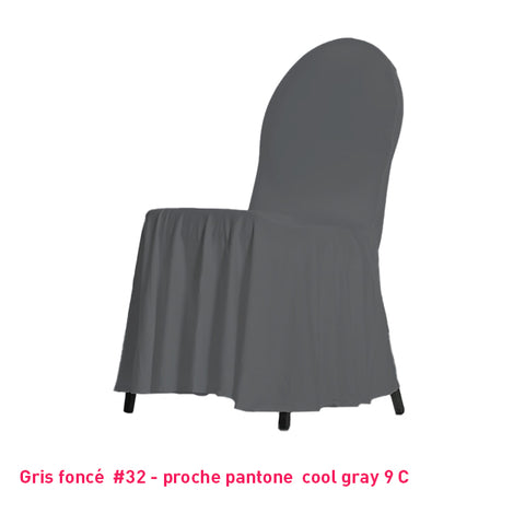 Housse de Chaise avec Juponnage - Tissu Lycra Premium 210g/m² - Mes Jolies Tables
