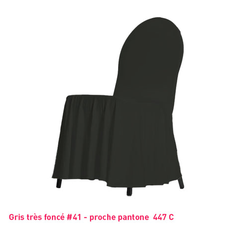 Housse de Chaise avec Juponnage - Tissu Lycra Premium 210g/m² - Mes Jolies Tables