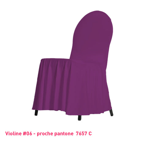 Housse de Chaise avec Juponnage - Tissu Lycra Premium 210g/m² - Mes Jolies Tables