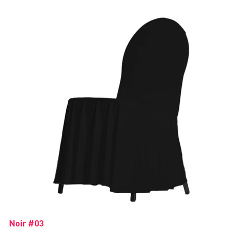 Housse de Chaise avec Juponnage - Tissu Lycra Premium 210g/m² - Mes Jolies Tables
