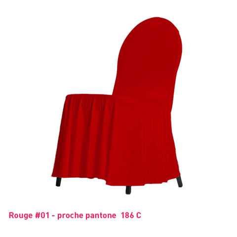 Housse de Chaise avec Juponnage - Tissu Lycra Premium 210g/m² - Mes Jolies Tables