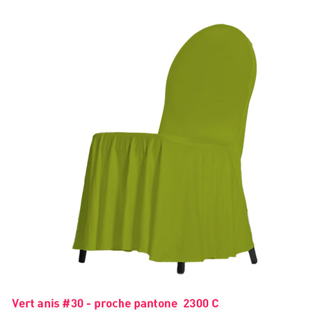 Housse de Chaise avec Juponnage - Tissu Lycra Premium 210g/m² - Mes Jolies Tables