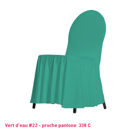 Housse de Chaise avec Juponnage - Tissu Lycra Premium 210g/m² - Mes Jolies Tables