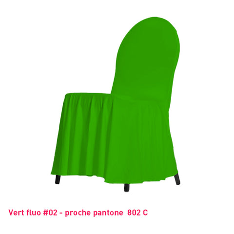 Housse de Chaise avec Juponnage - Tissu Lycra Premium 210g/m² - Mes Jolies Tables
