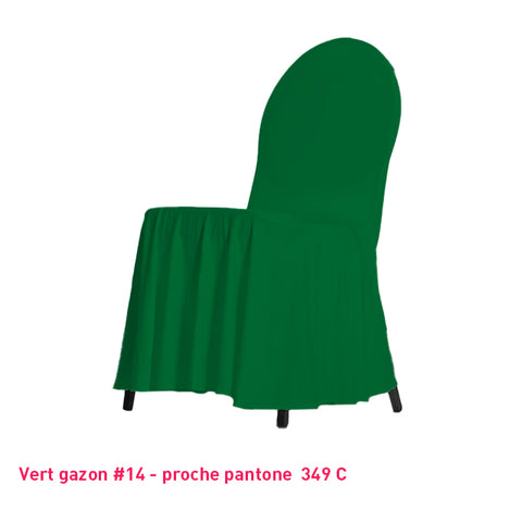 Housse de Chaise avec Juponnage - Tissu Lycra Premium 210g/m² - Mes Jolies Tables