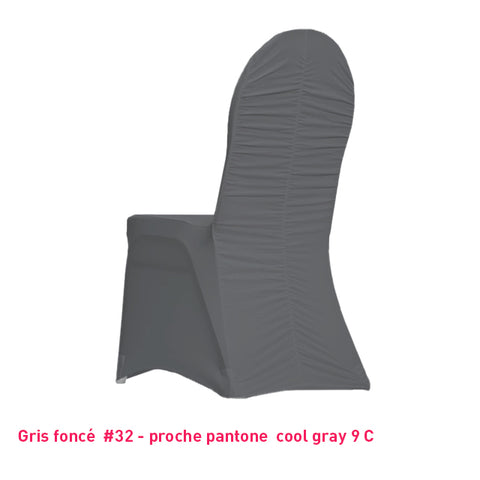 Housse de Chaise Dos Plissée - Tissu Lycra Premium 210g/m² - Mes Jolies Tables