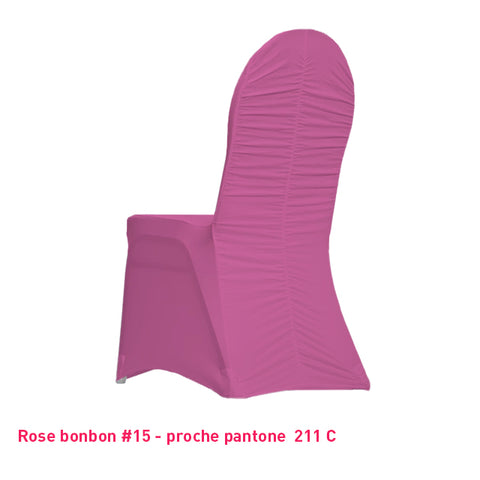 Housse de Chaise Dos Plissée - Tissu Lycra Premium 210g/m² - Mes Jolies Tables