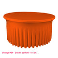 Housse de table ronde avec juponnage orange