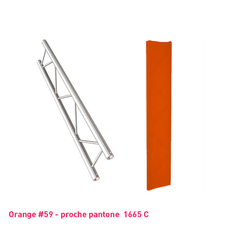 housse lycra orange pour structure alu plate largeur 400mm
