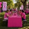 Rendu de la housse de table tombante rose