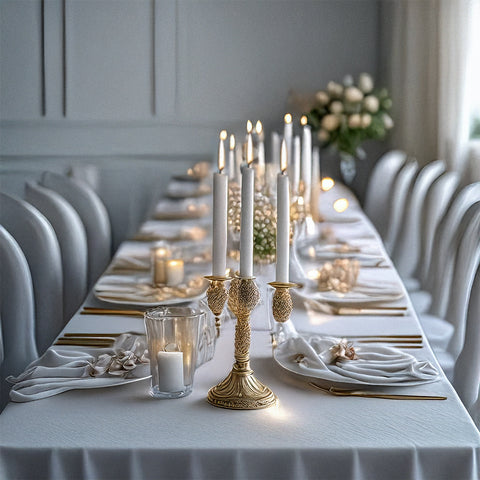 Nappe Rectangulaire Blanche 100% Coton - Mes Jolies Tables